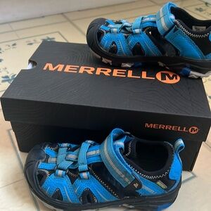 Merrell toddler Hydro sandals 10 M blue black closed toe sports water
